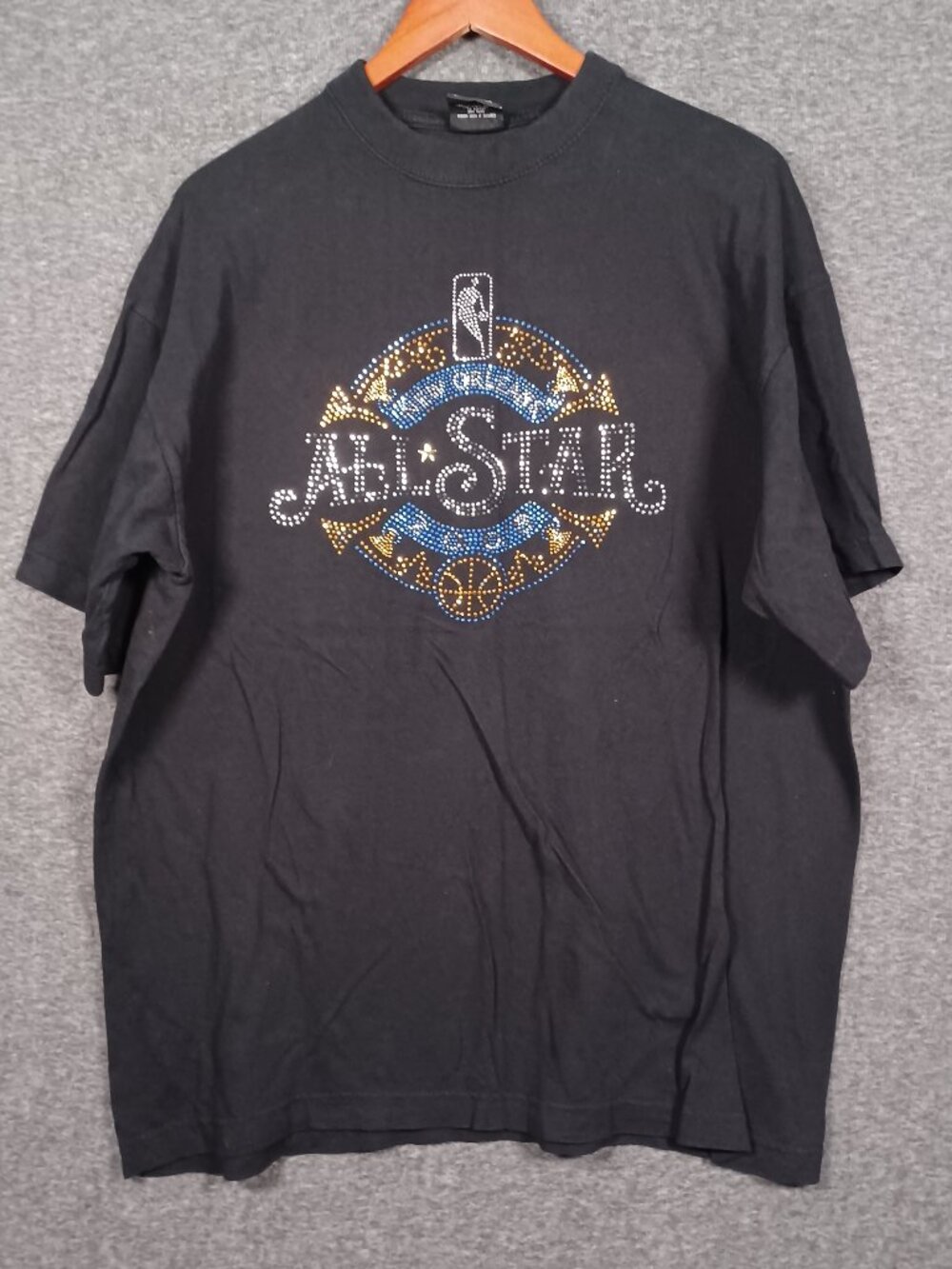 NBA All Star Game T-shirt 2008 New Orleans 2XL Cotton Black w/Rhinestones Bling